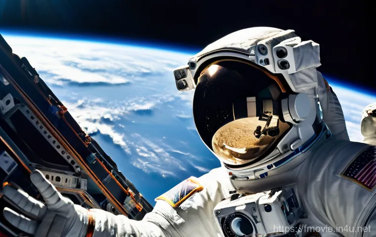 그래비티 제작 비하인드 - **A wide, high-tech studio shot featuring a massive "lightbox" – a large cubic structure with thousa... 그래비티 제작 비하인드 - **A wide, high-tech studio shot featuring a massive "lightbox" – a large cubic structure with thousa...